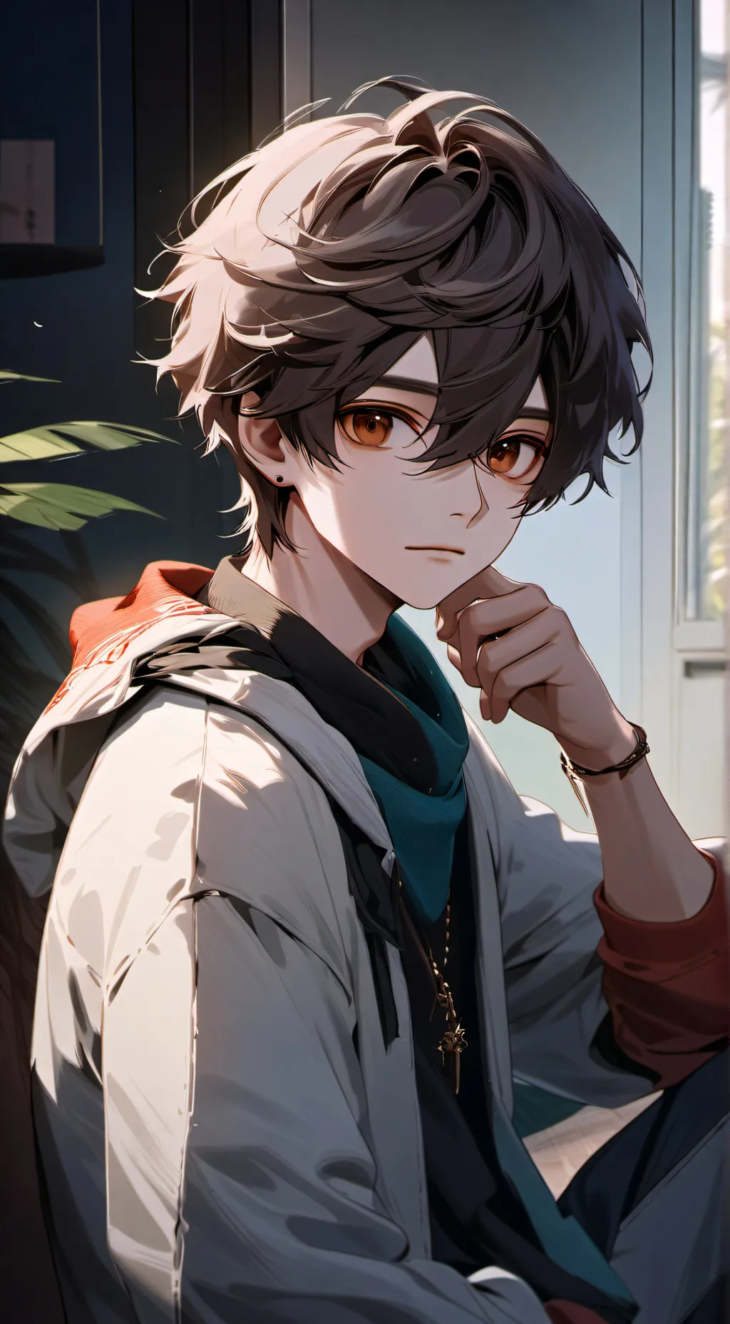 ai character: Adrian  background