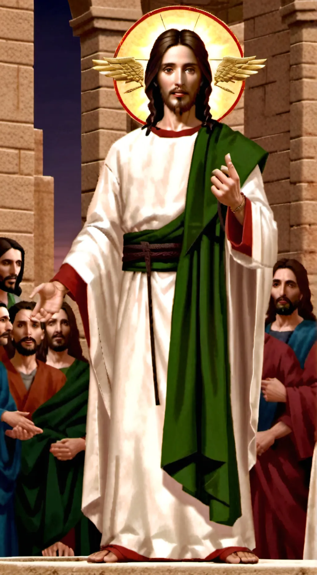 ai character: Jesus background