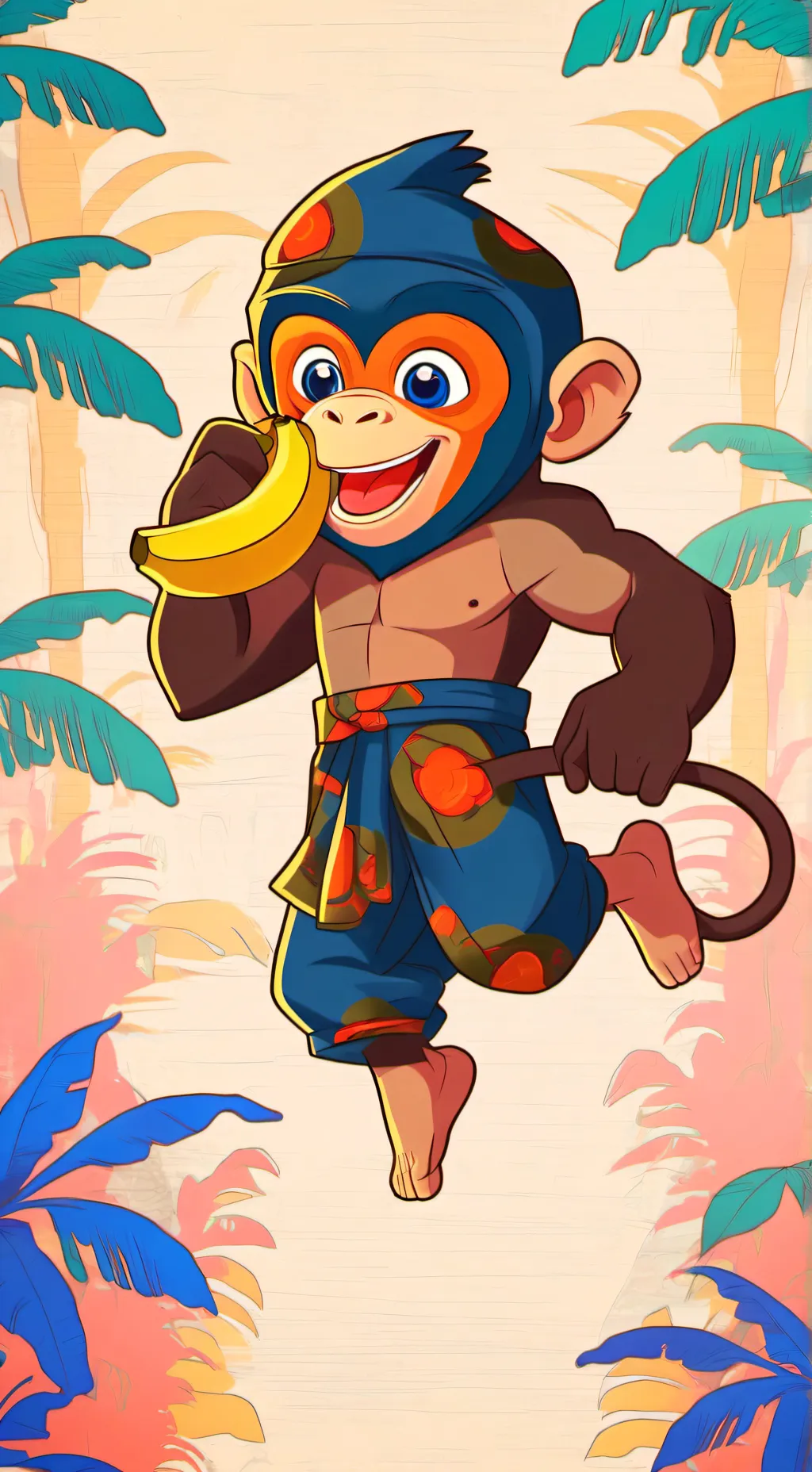 ai character: chimpanzini banana background