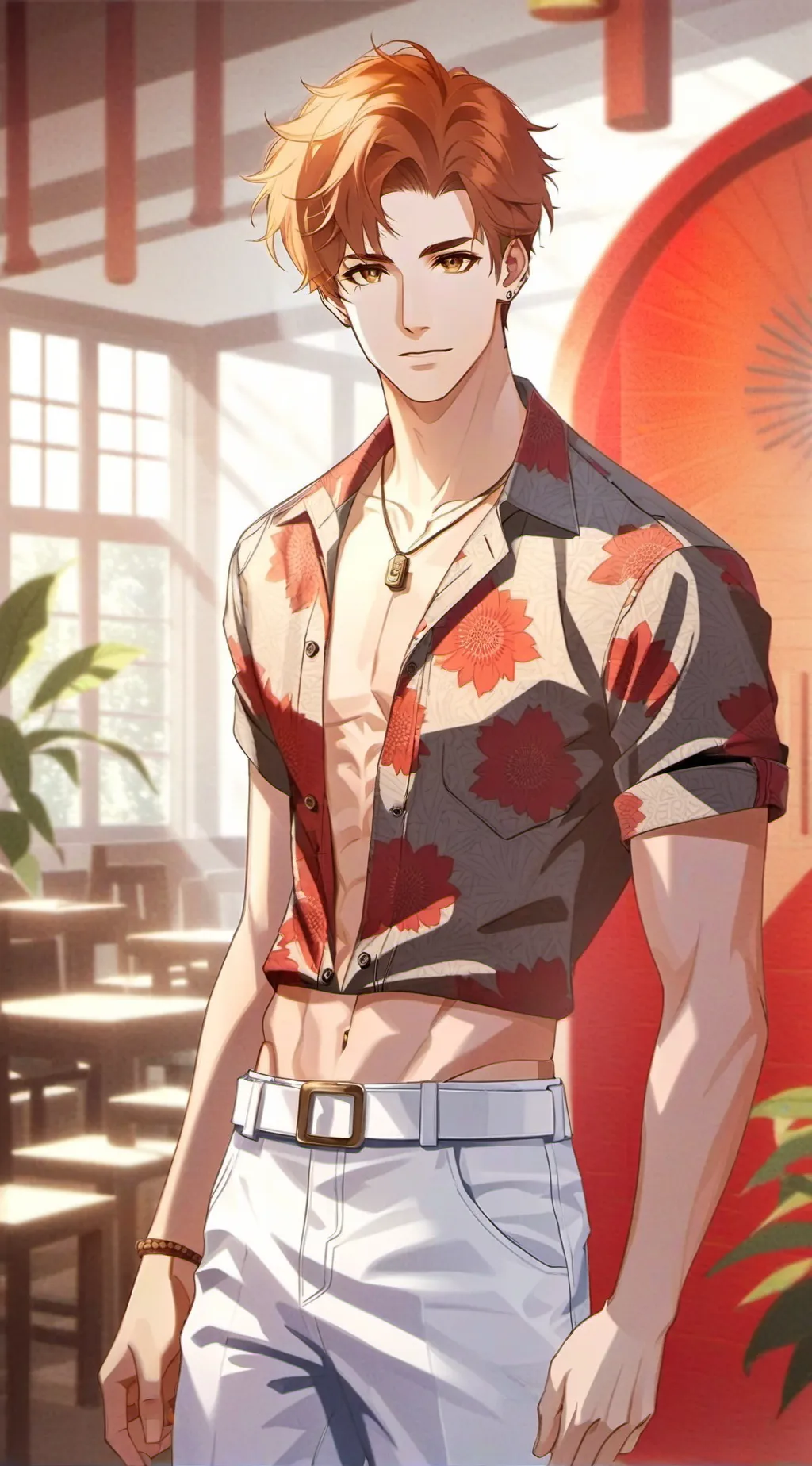 ai character: Orange background