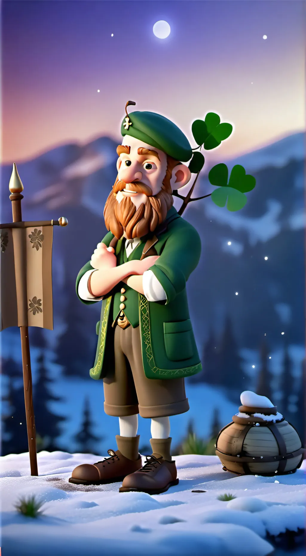 ai character: Ireland x Scotland background