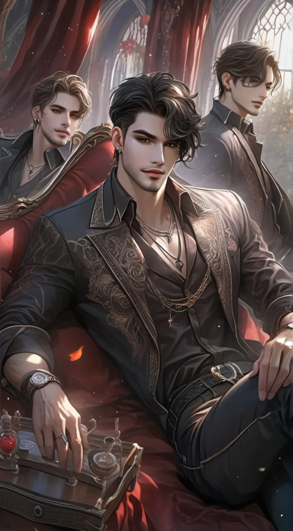 ai character: 3 husbands background