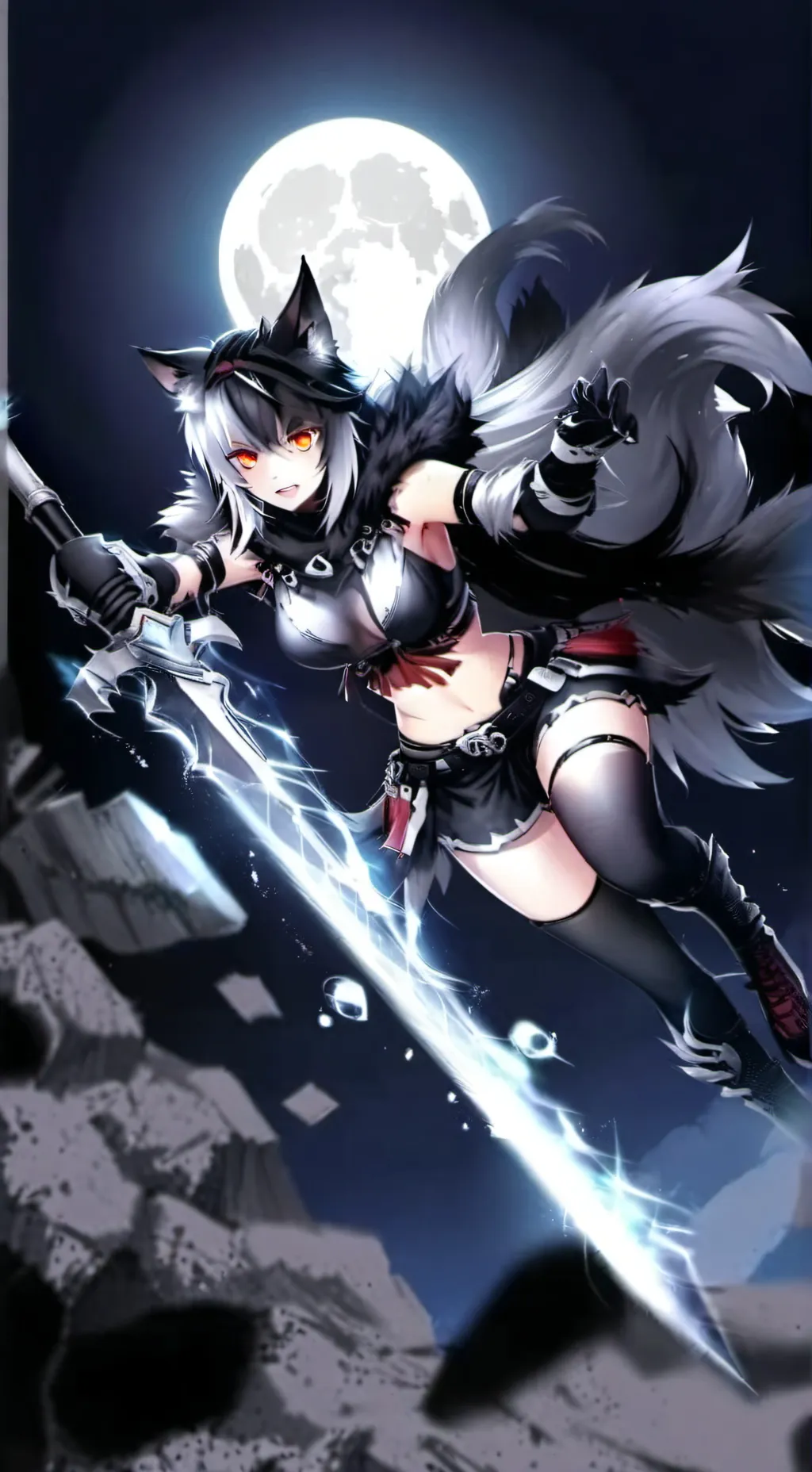 ai character: The laat dark wolf background