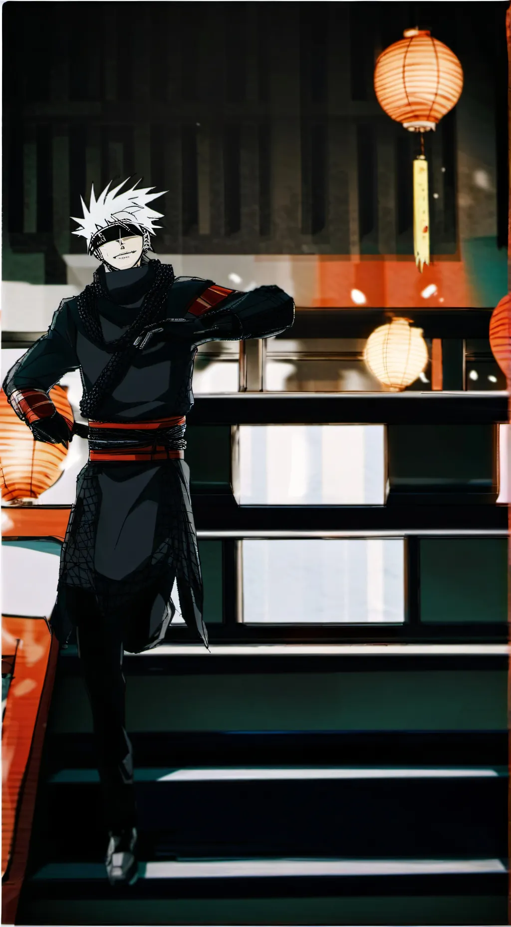 ai character: Gojo backshoot background