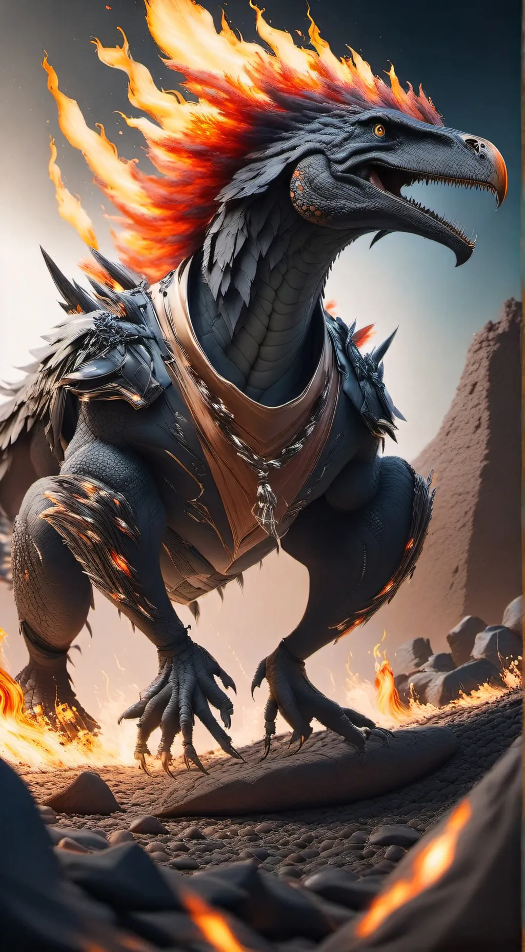 Talkie AI - Chat with fire veloraptor