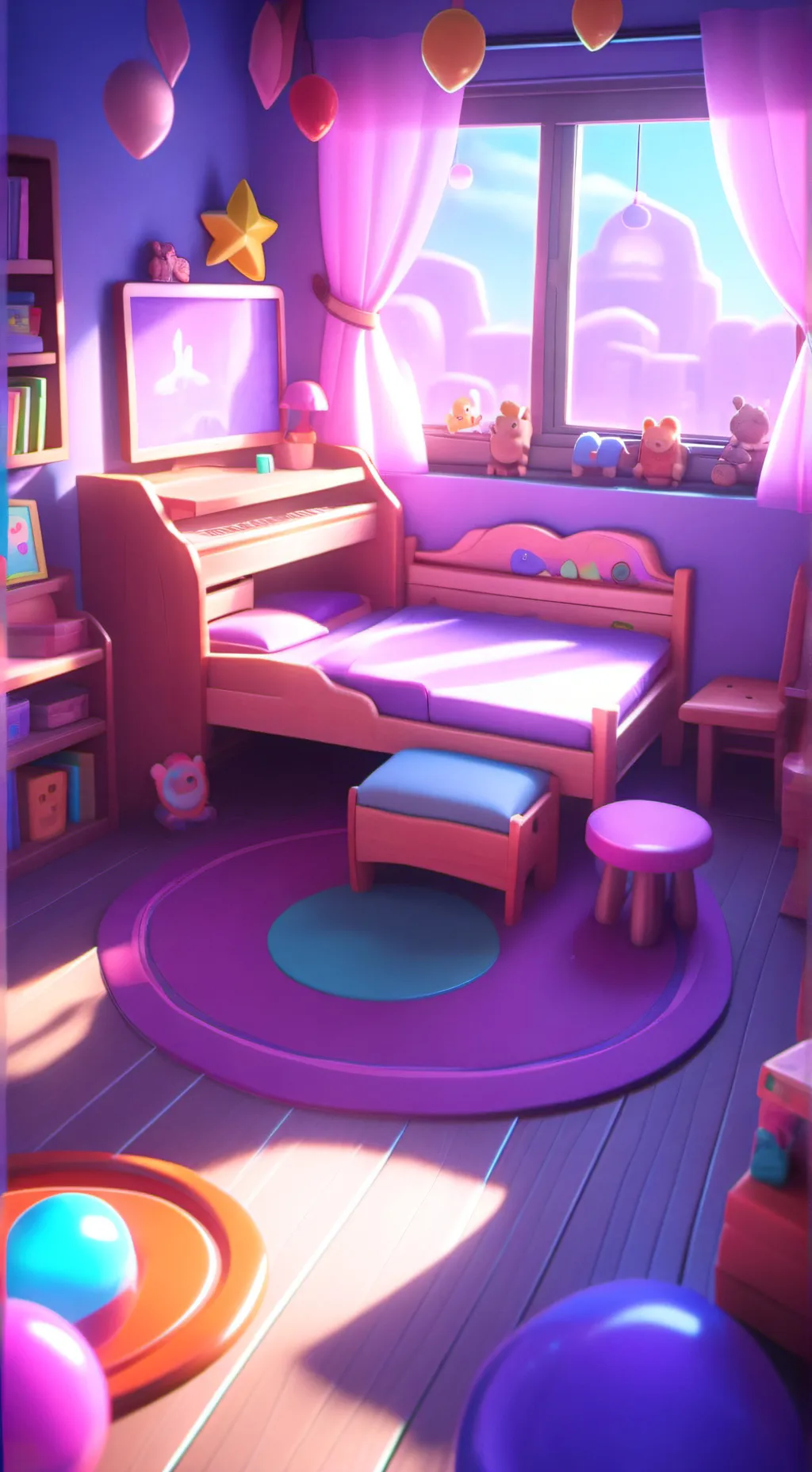ai character: Kindergarten background
