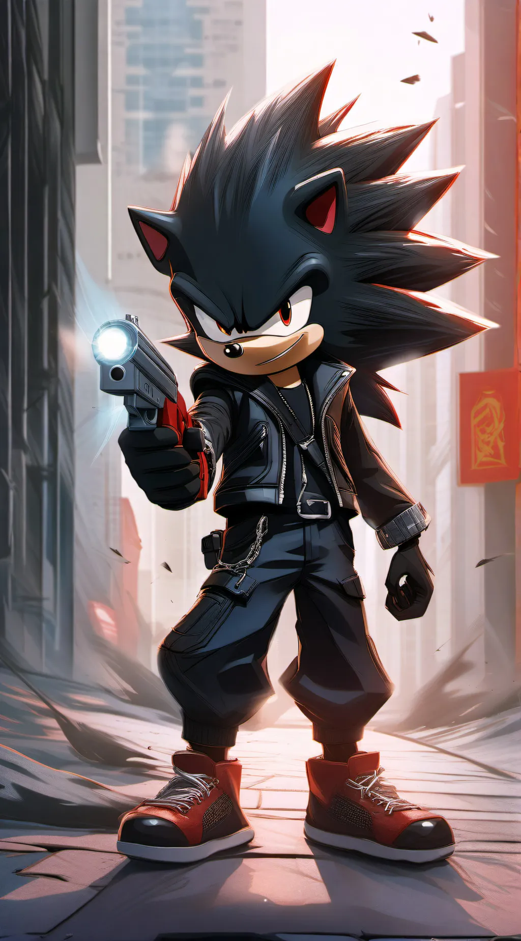 ai character: shadow Hedgehog  background