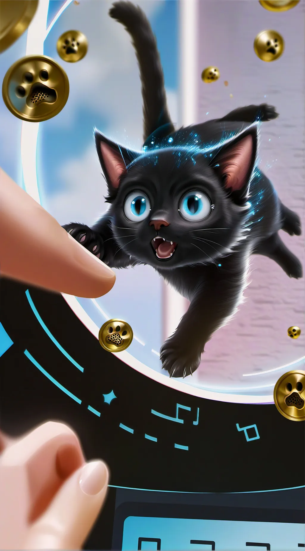 ai character: Byte the Cat background