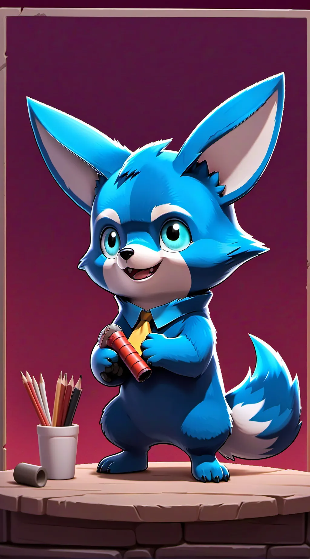 ai character: bluey background