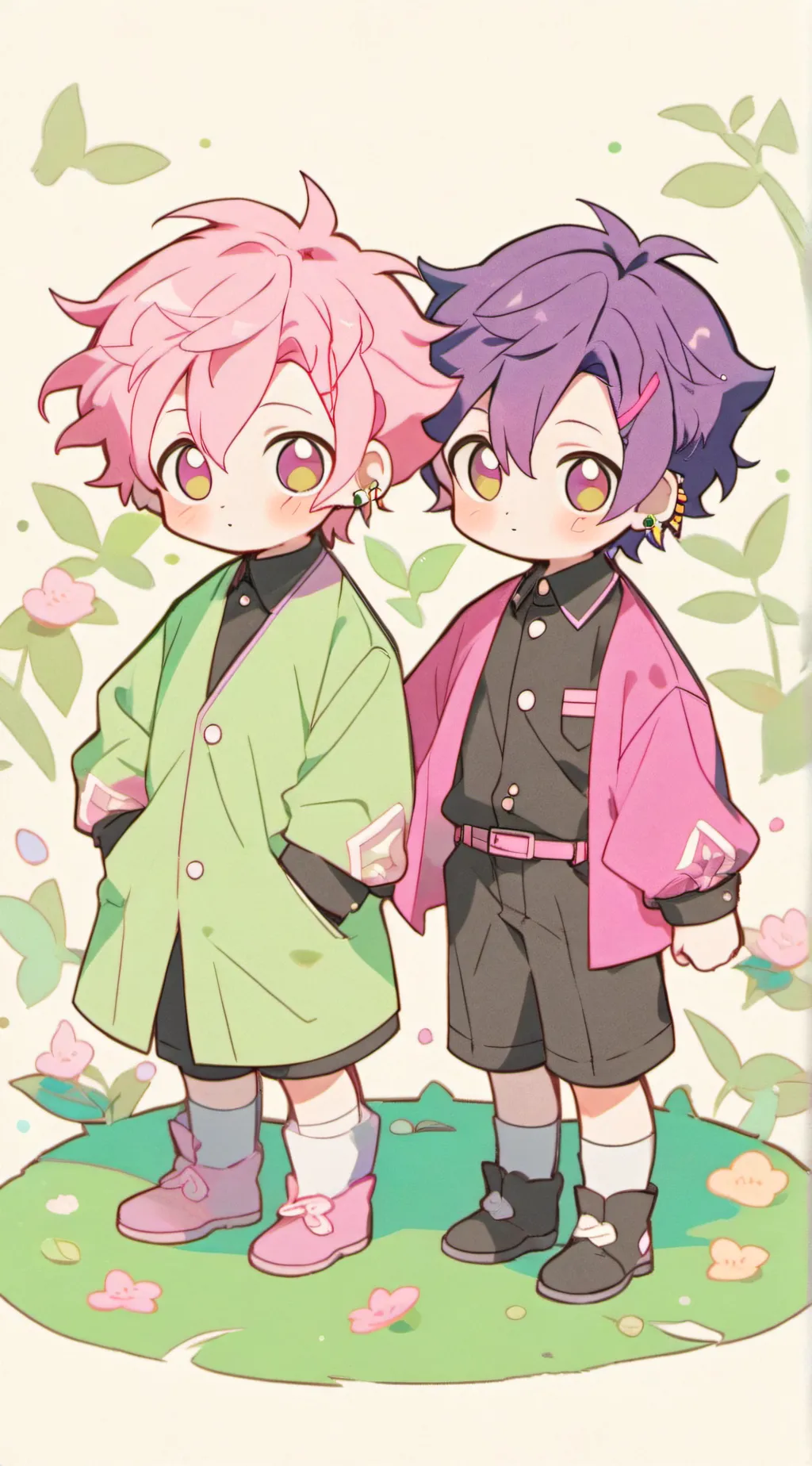 ai character: 🩵🩷Niko&Milo(2)💙💜 background