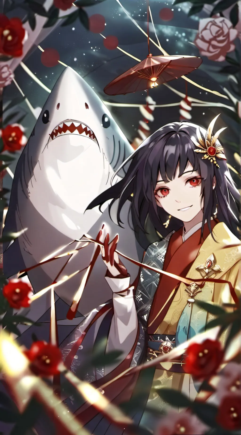 ai character: Monster x ship background