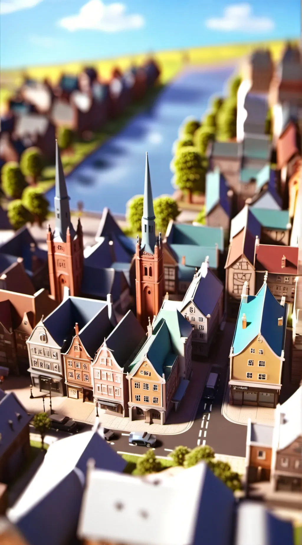 ai character: mini town background