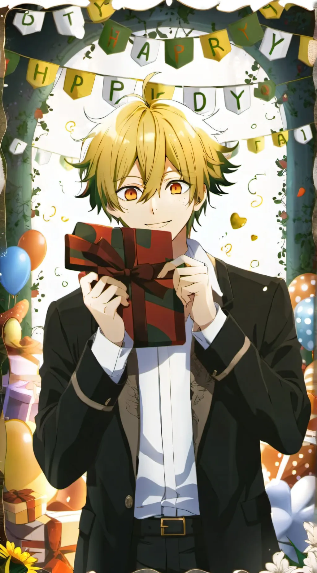 ai character: Bakugo Birthday background
