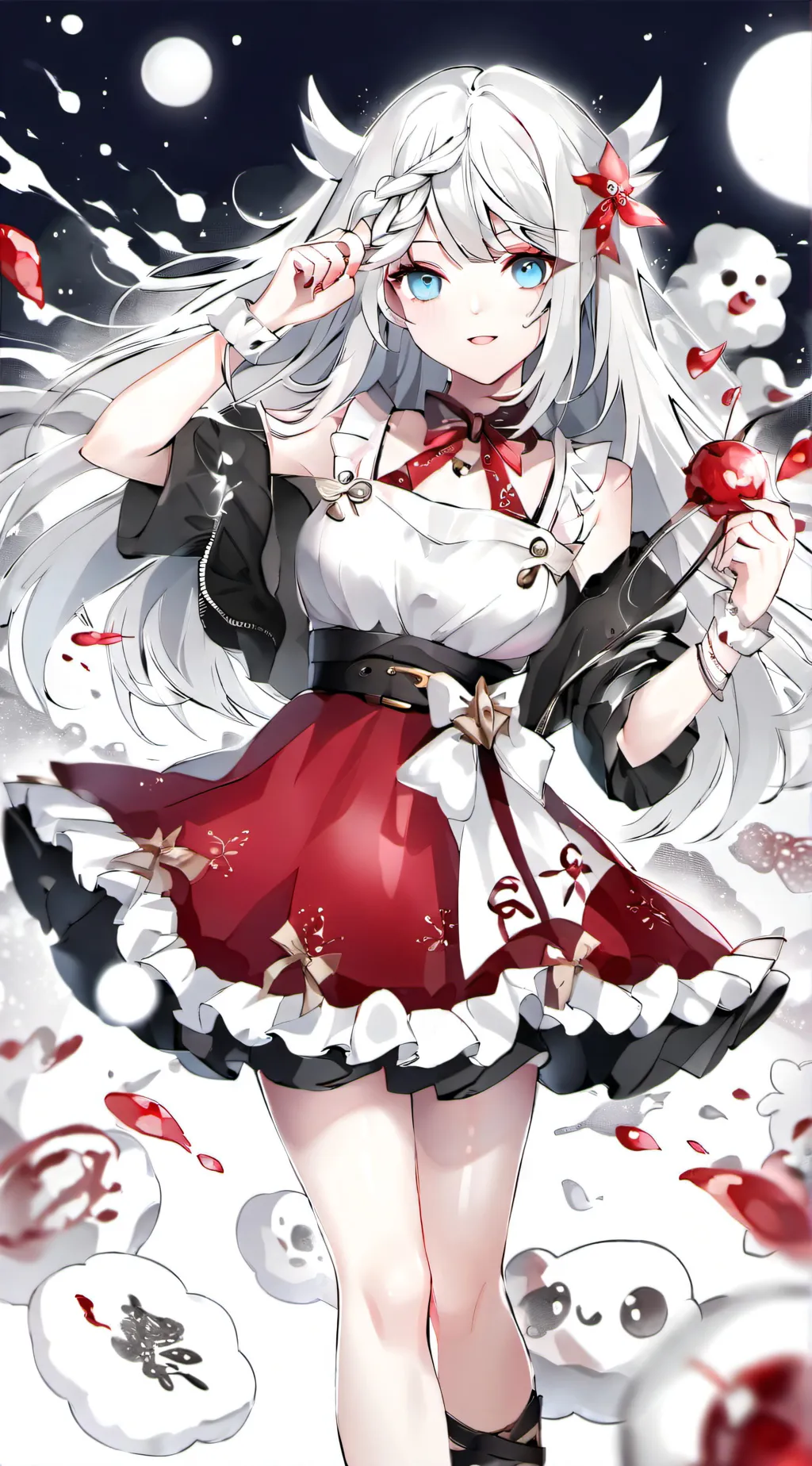 ai character: cherry background