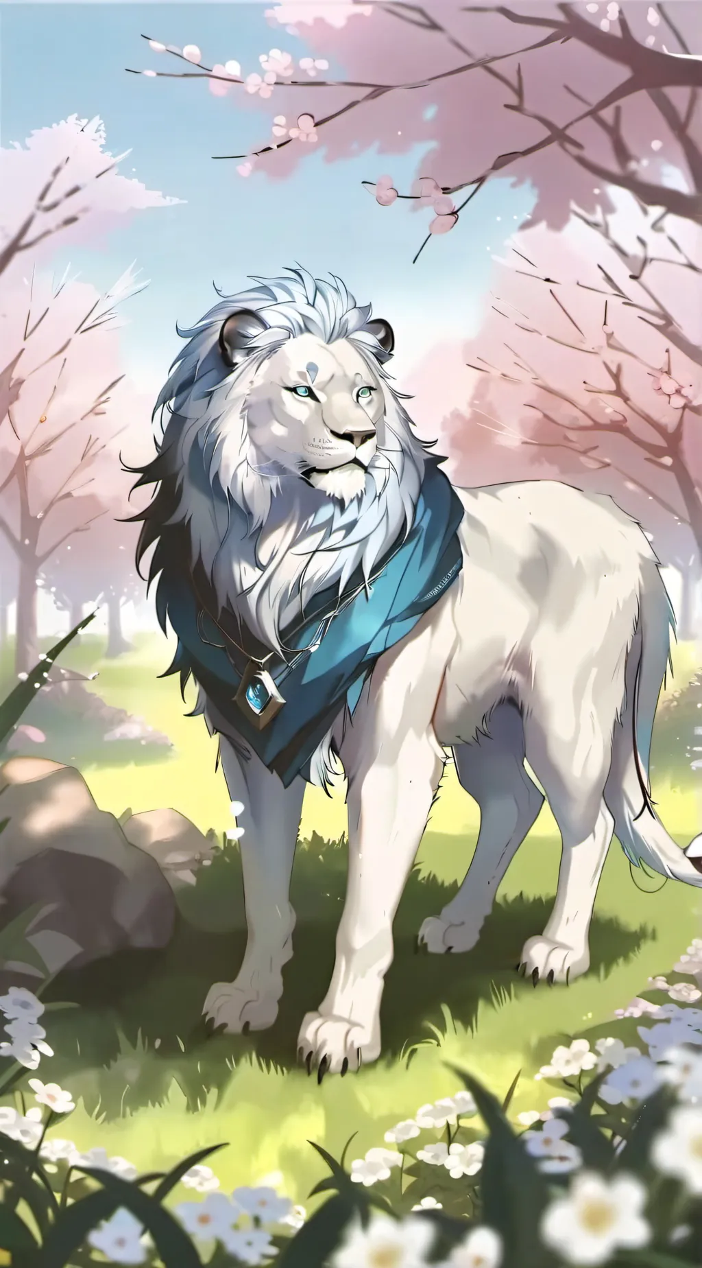 ai character: Blue background