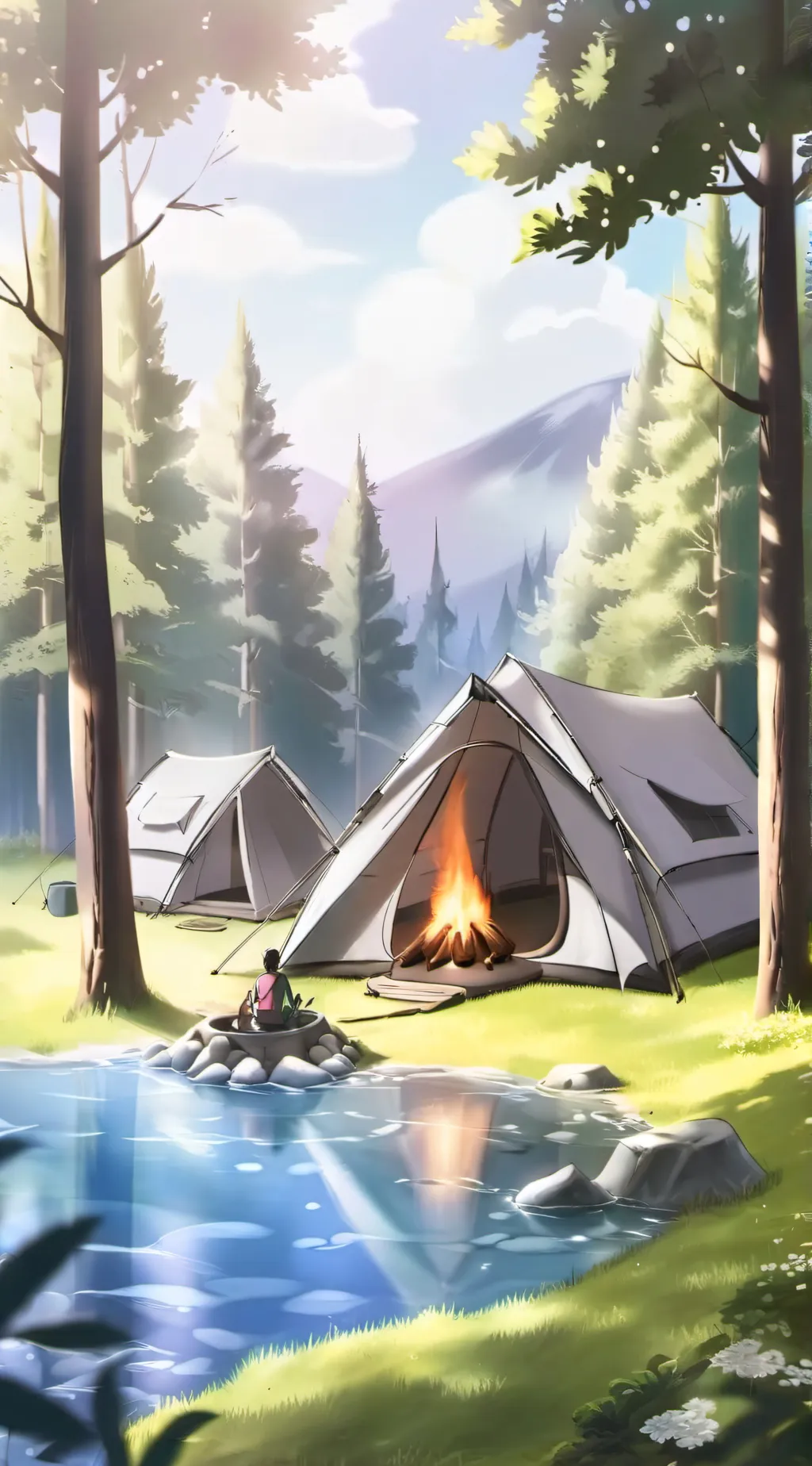 ai character: mha camping background