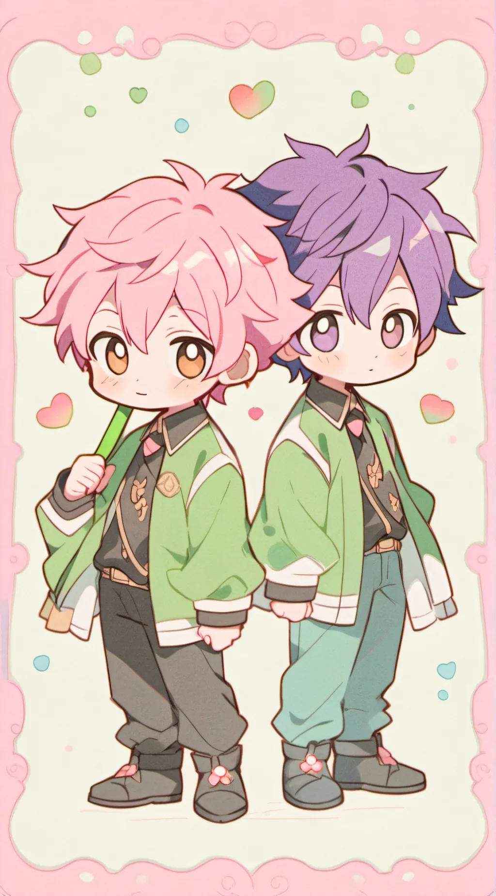 ai character: 🩵🩷Niko and Milo💜💙 background