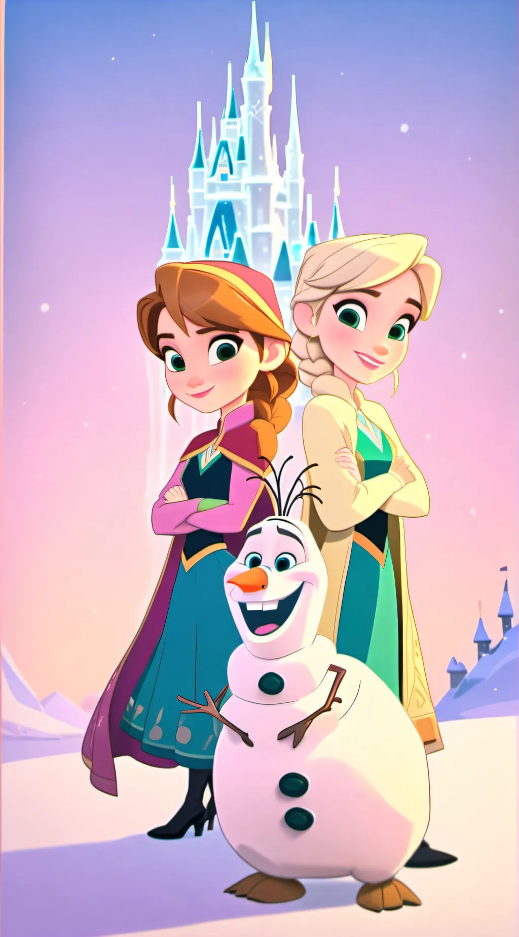 ai character: frozen from Dizney background