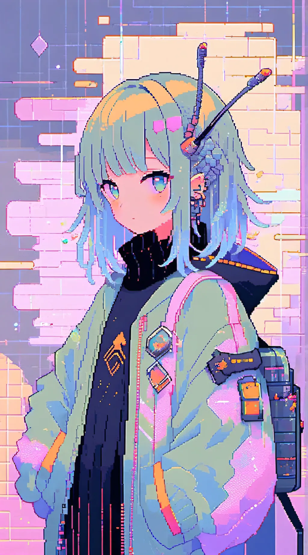 ai character: girl background