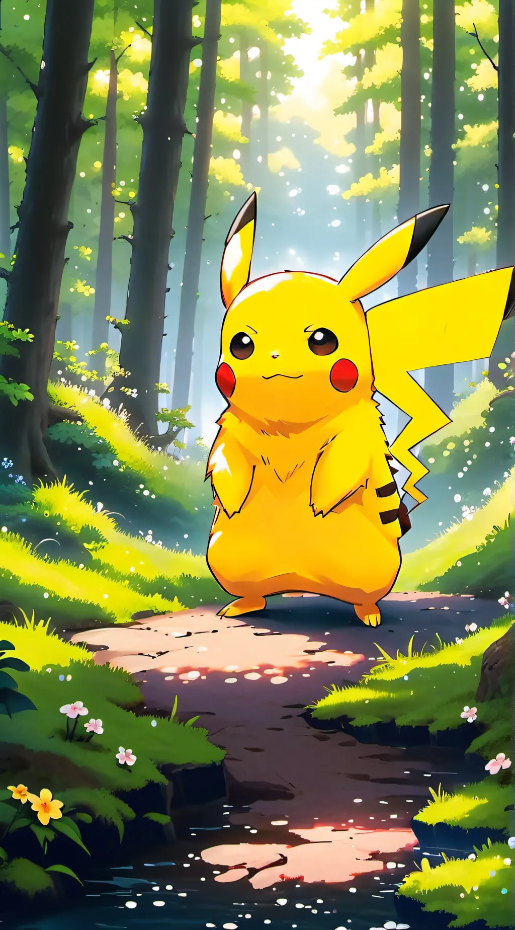 ai character: Pikachu  background