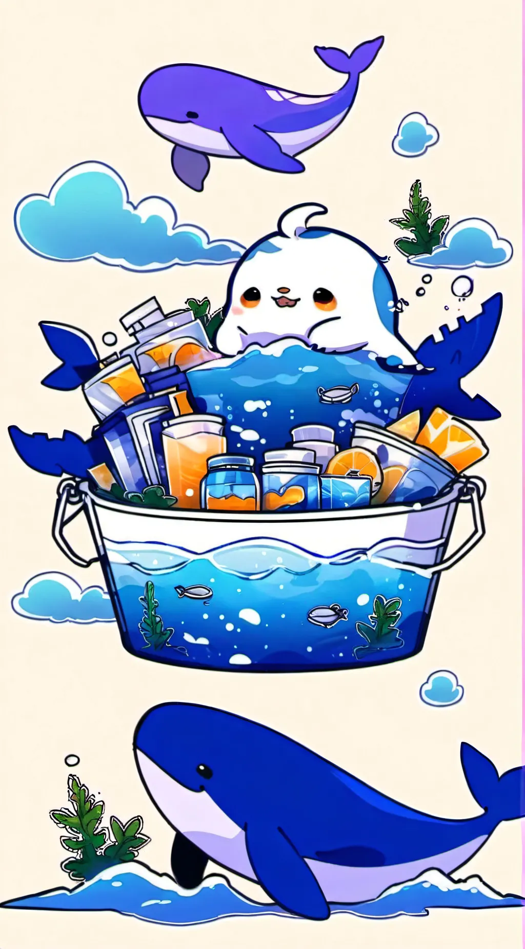 ai character: dolphin  background