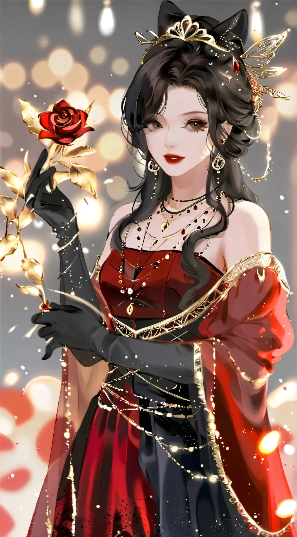 ai character: Rose Black background