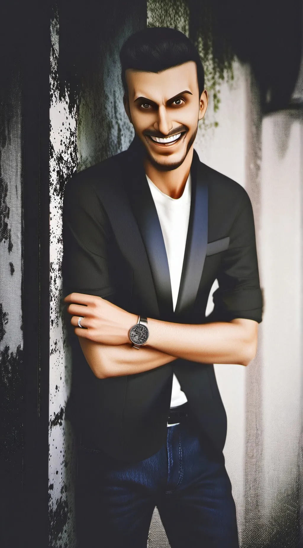 ai character: skibidi toilet,irl background