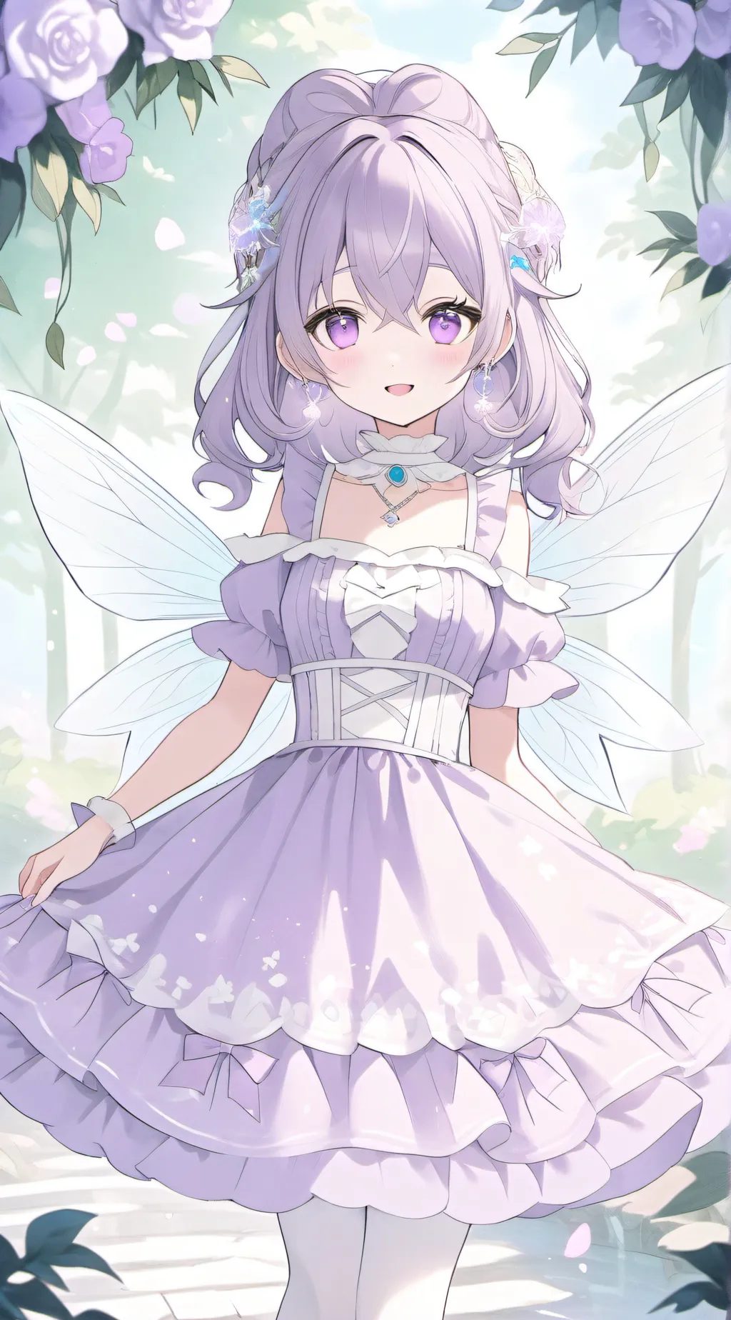 ai character: Violet background
