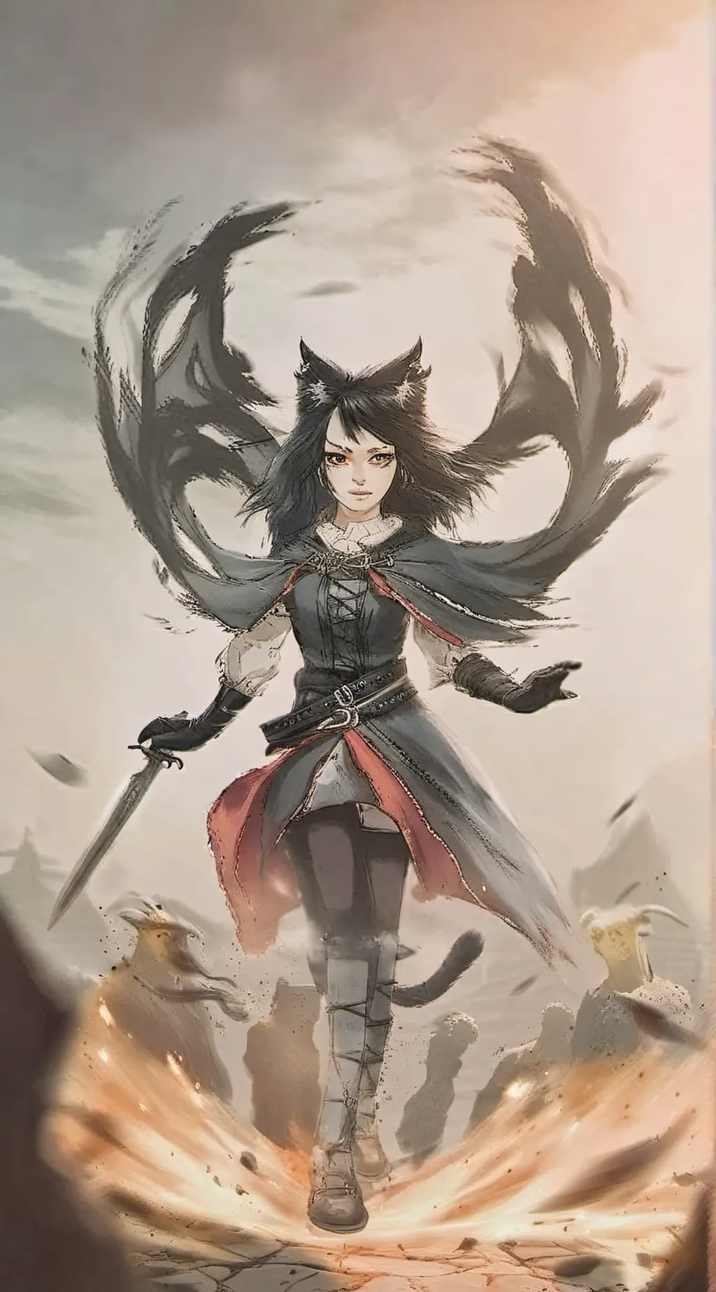 ai character: snow background