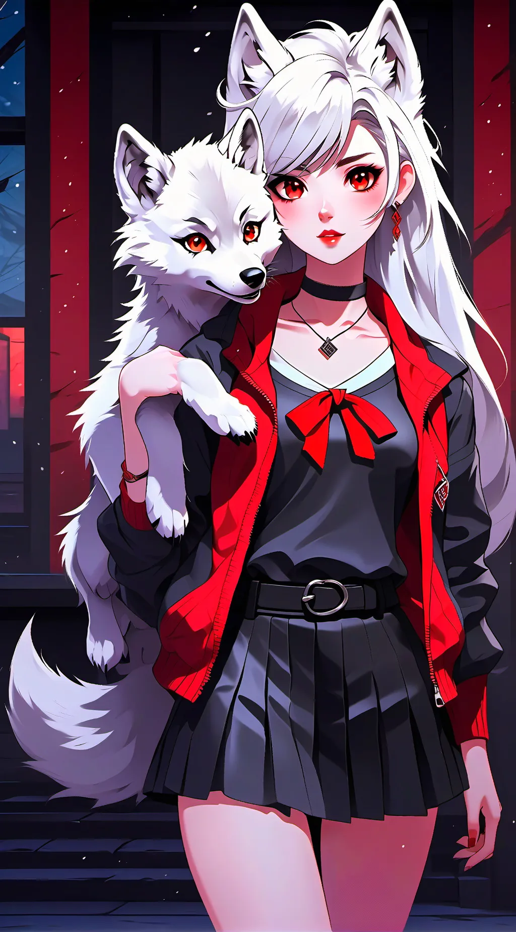 ai character: Mha wolf girl background
