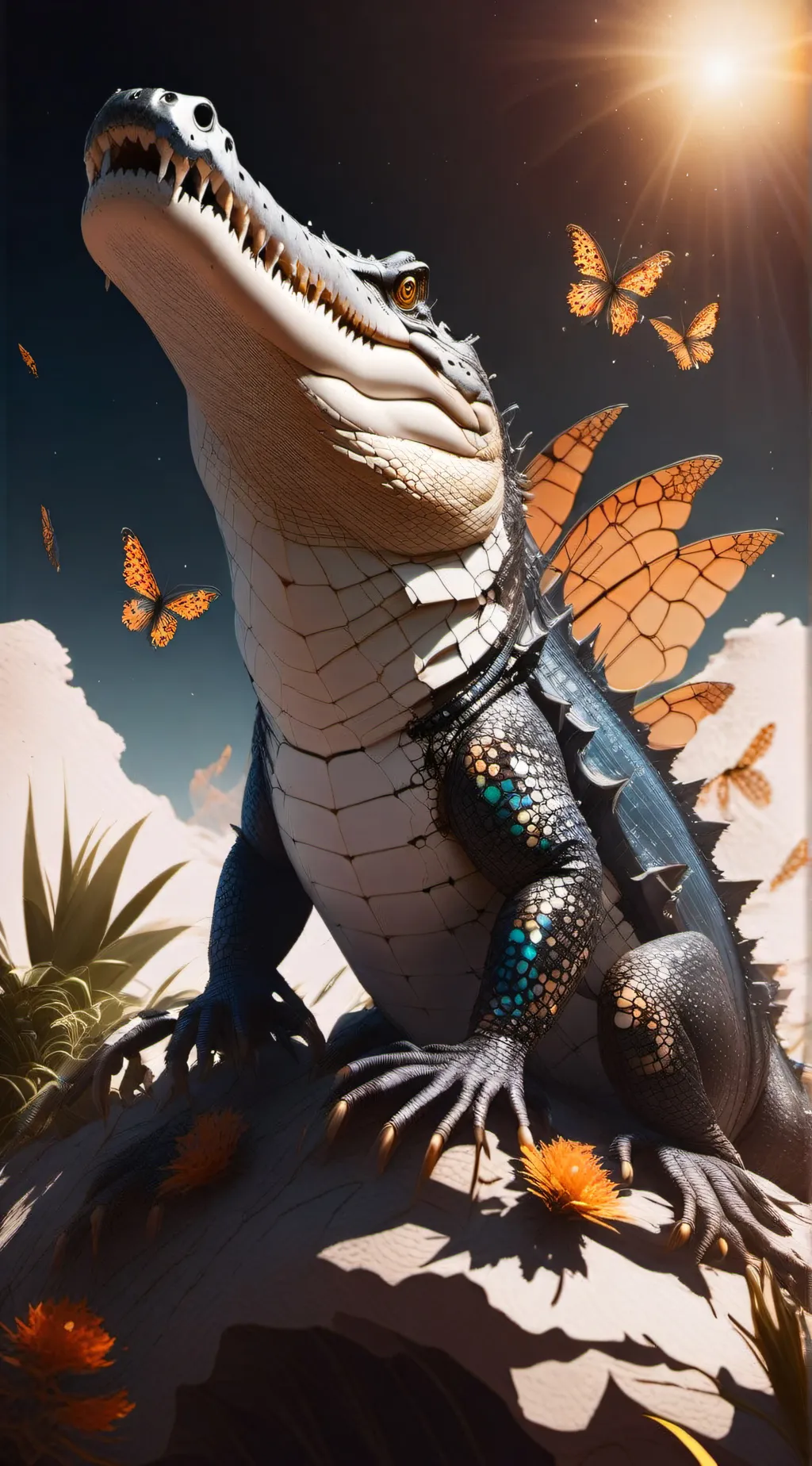 ai character: alligator background