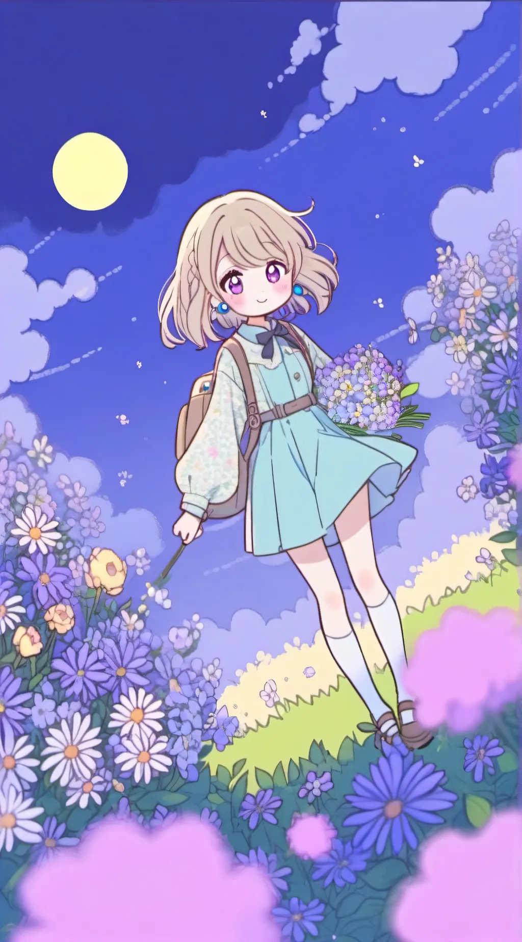 ai character: she abby and uh ya background