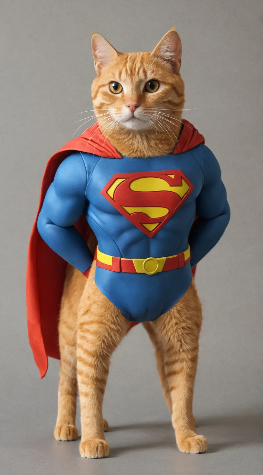 ai character: orang cat superman background