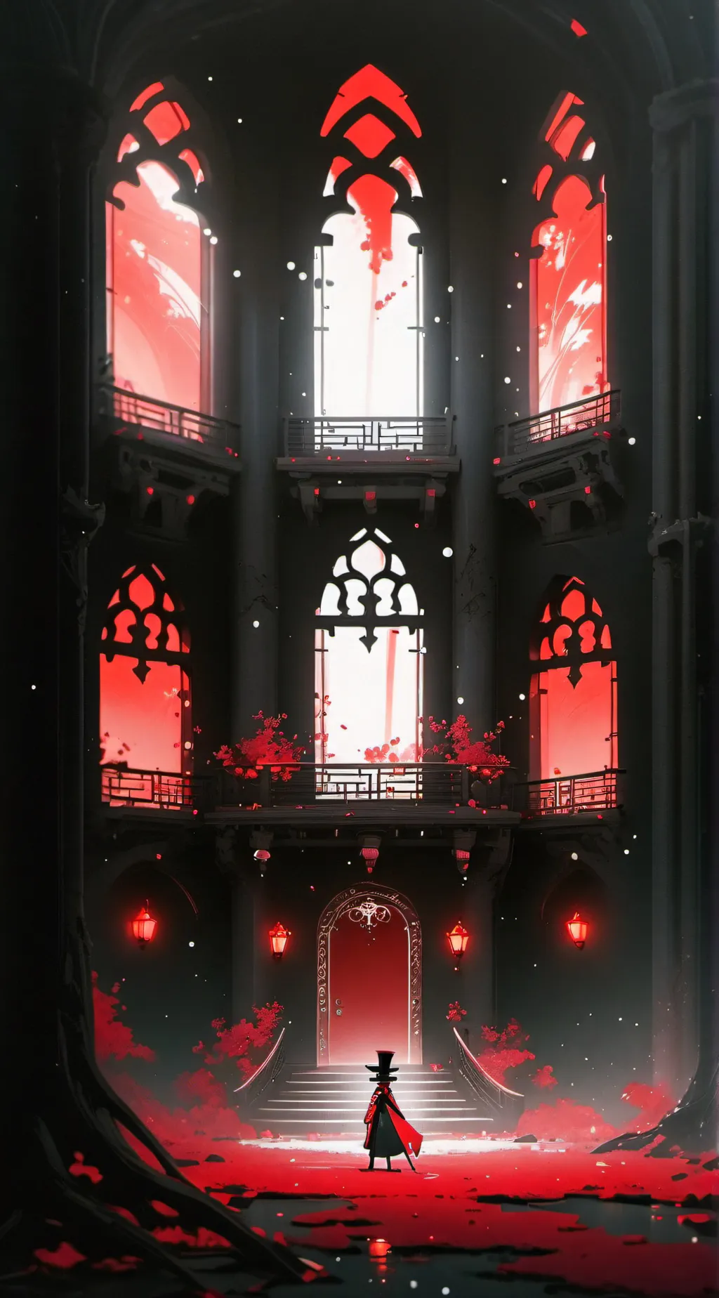 ai character: H hotel  background