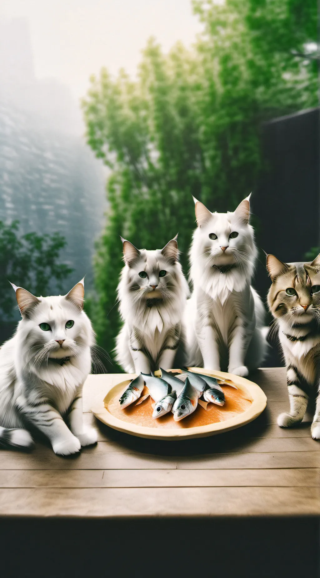 ai character: Cat house background