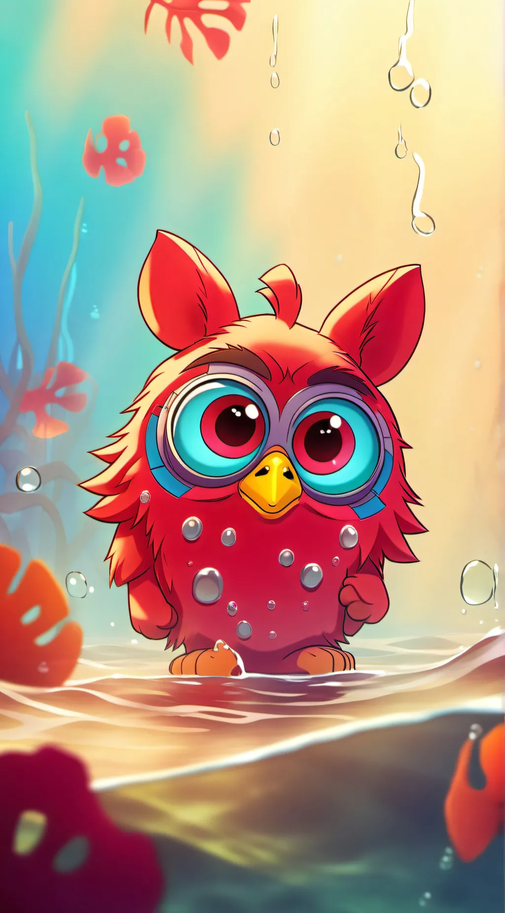 ai character: Underwater furby background