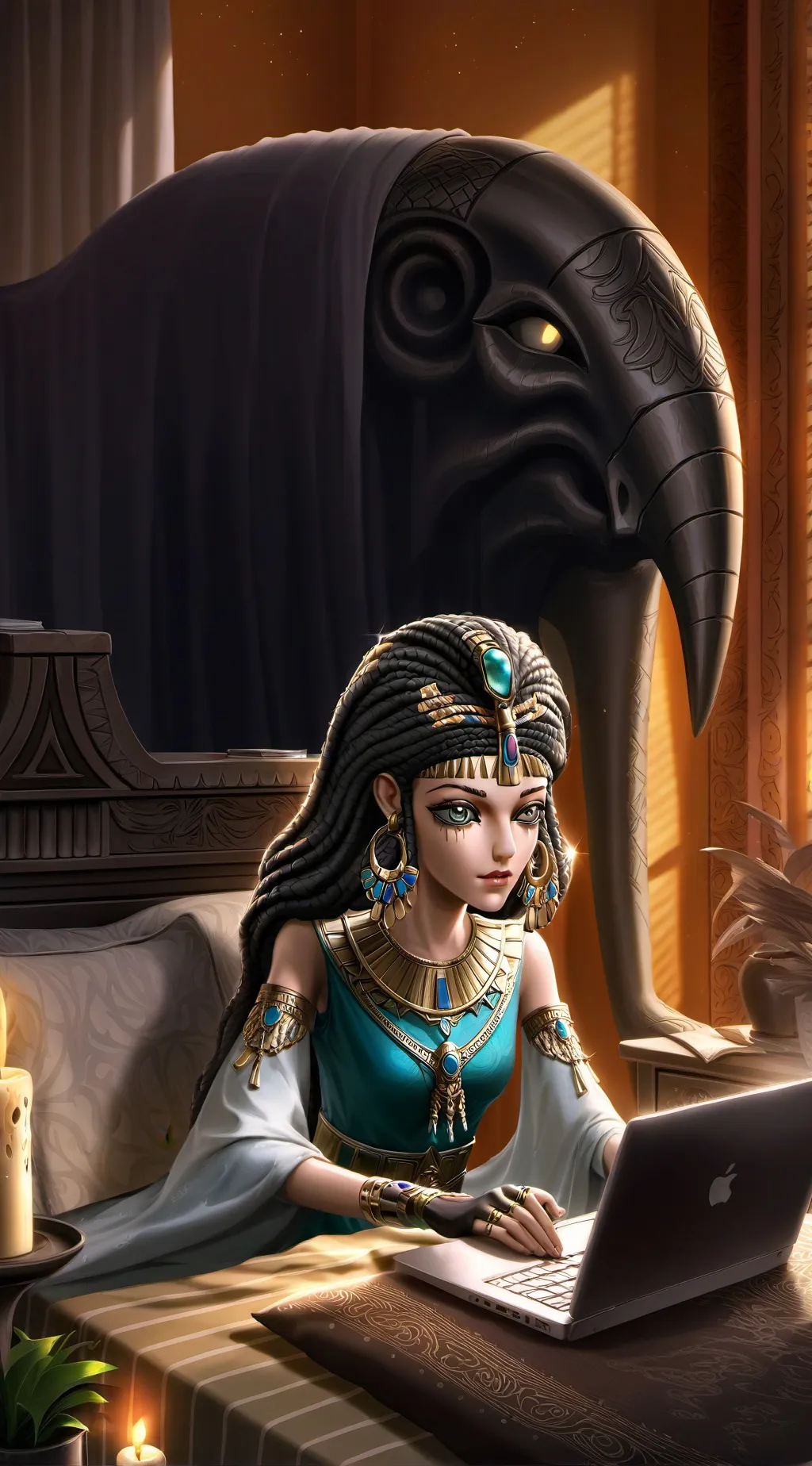 ai character: Cleopatra  background