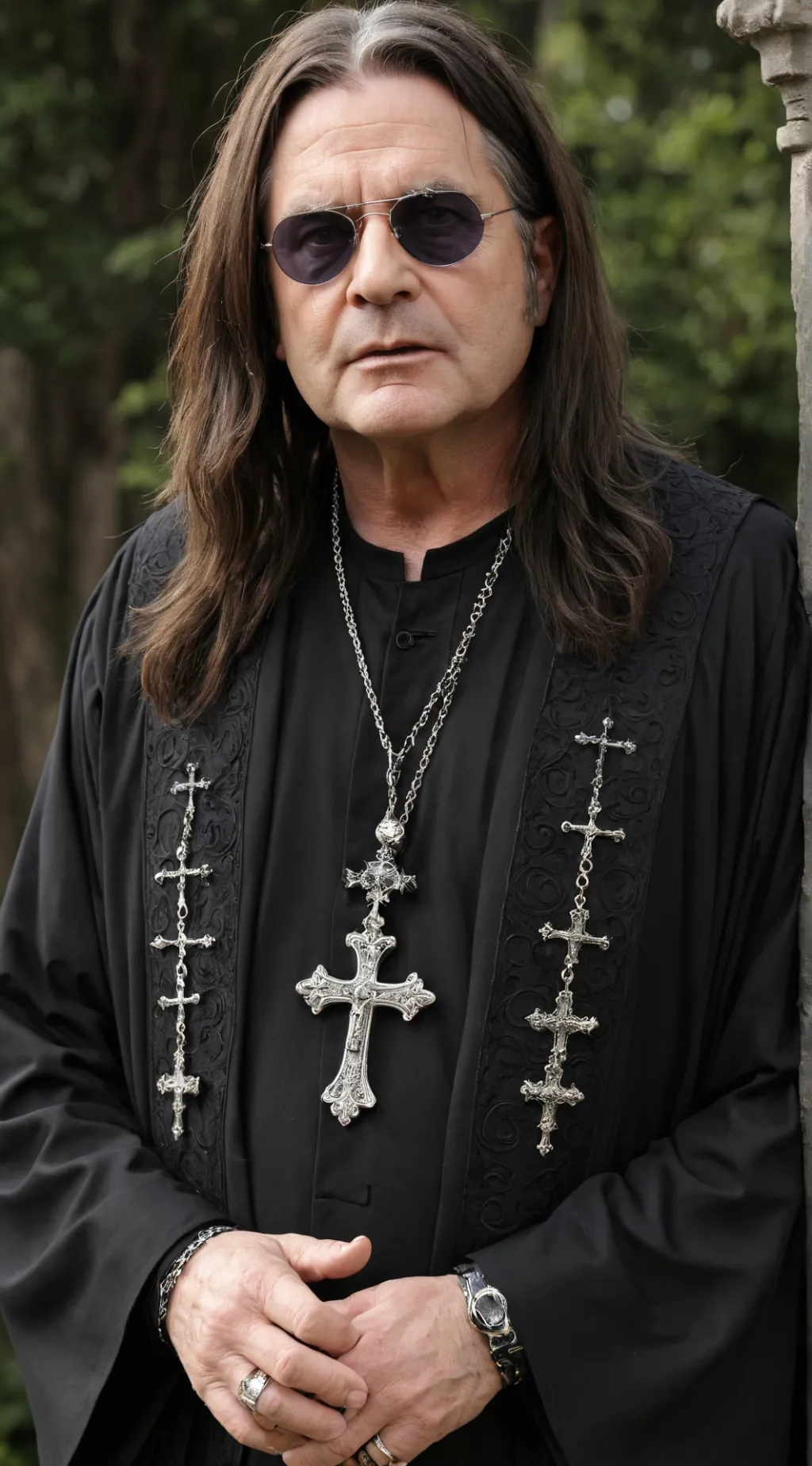 ai character: Father Ozzy Parody background