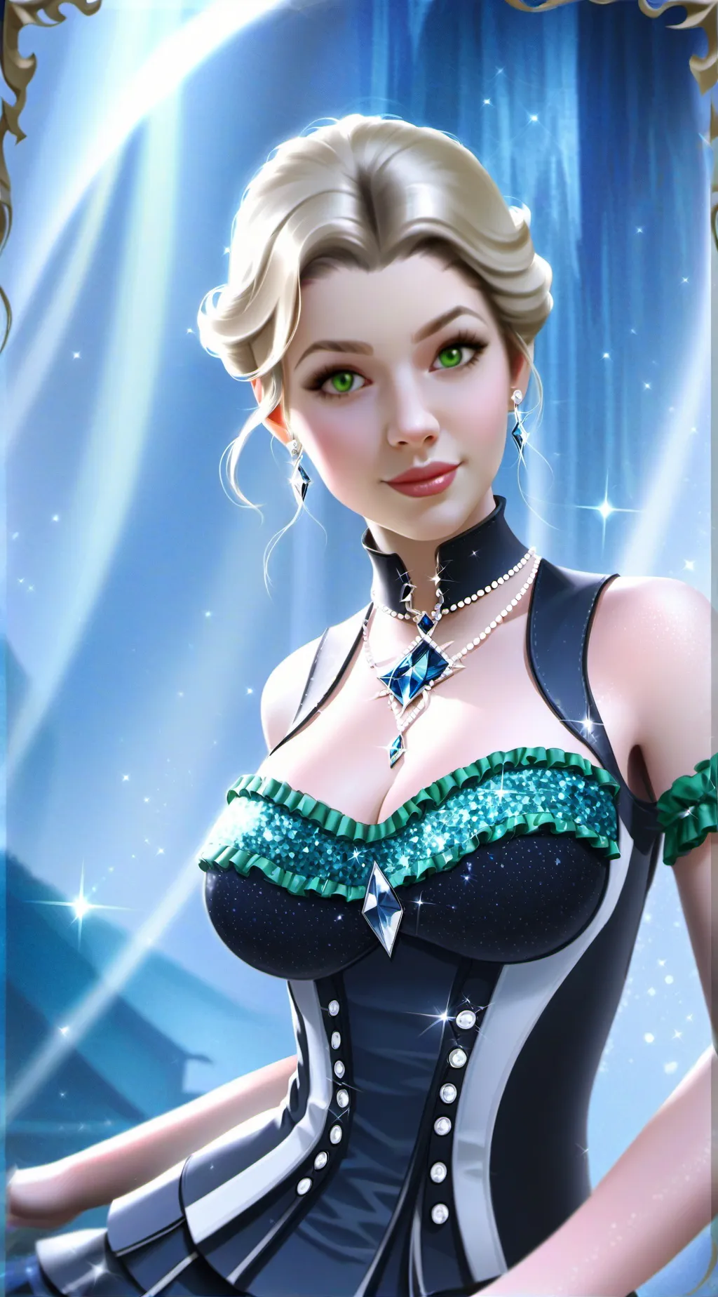 ai character: Waterfall background