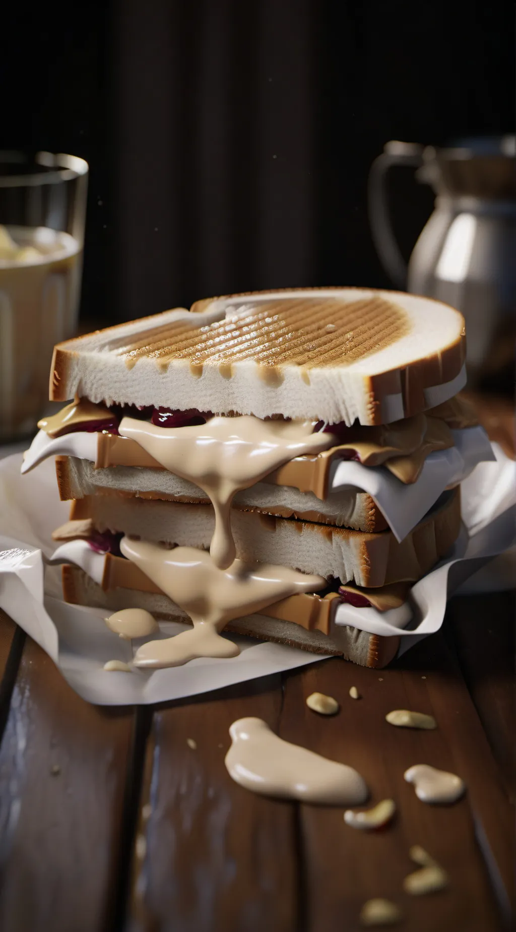 ai character: sandwich  background