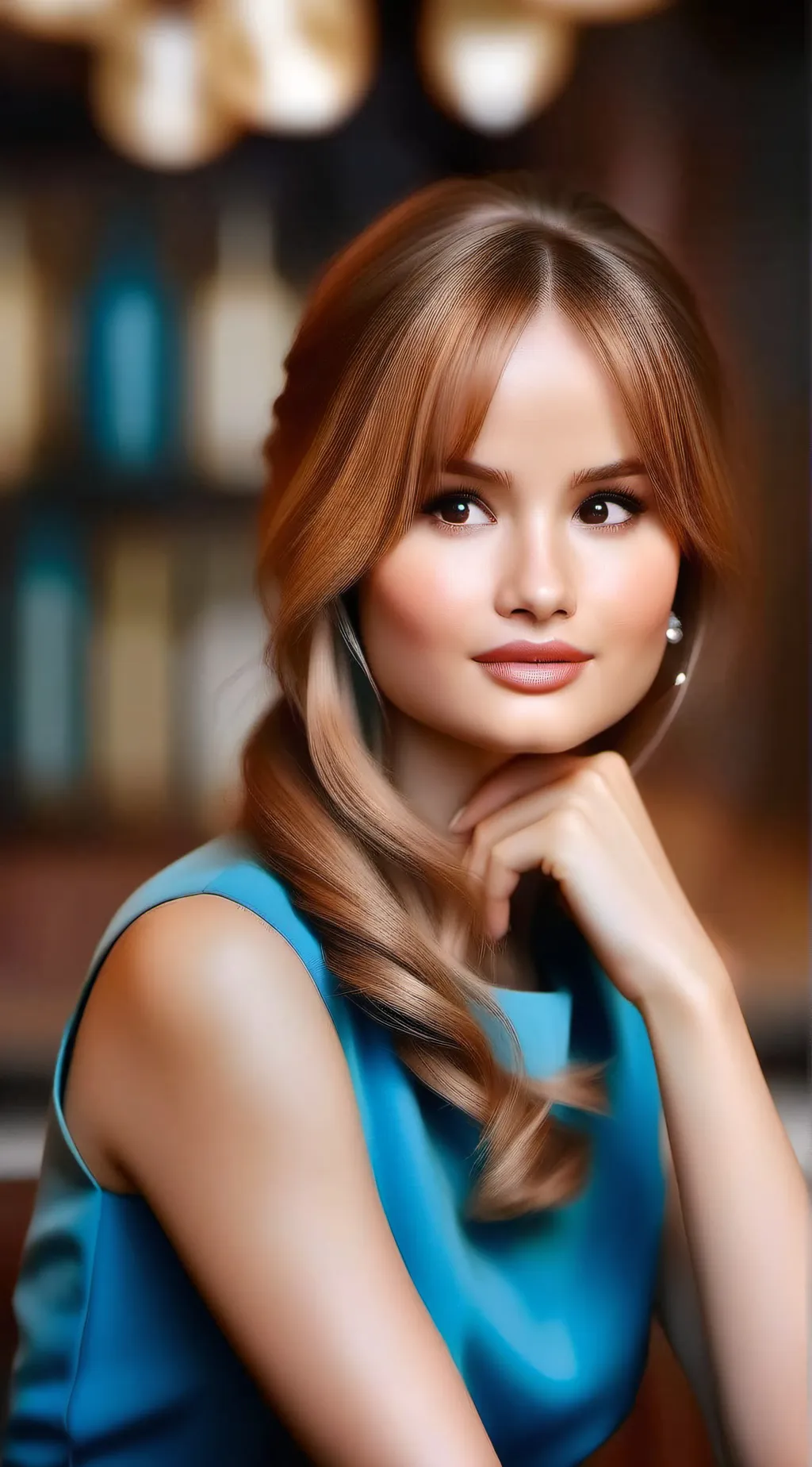 ai character: Debby Ryan  background