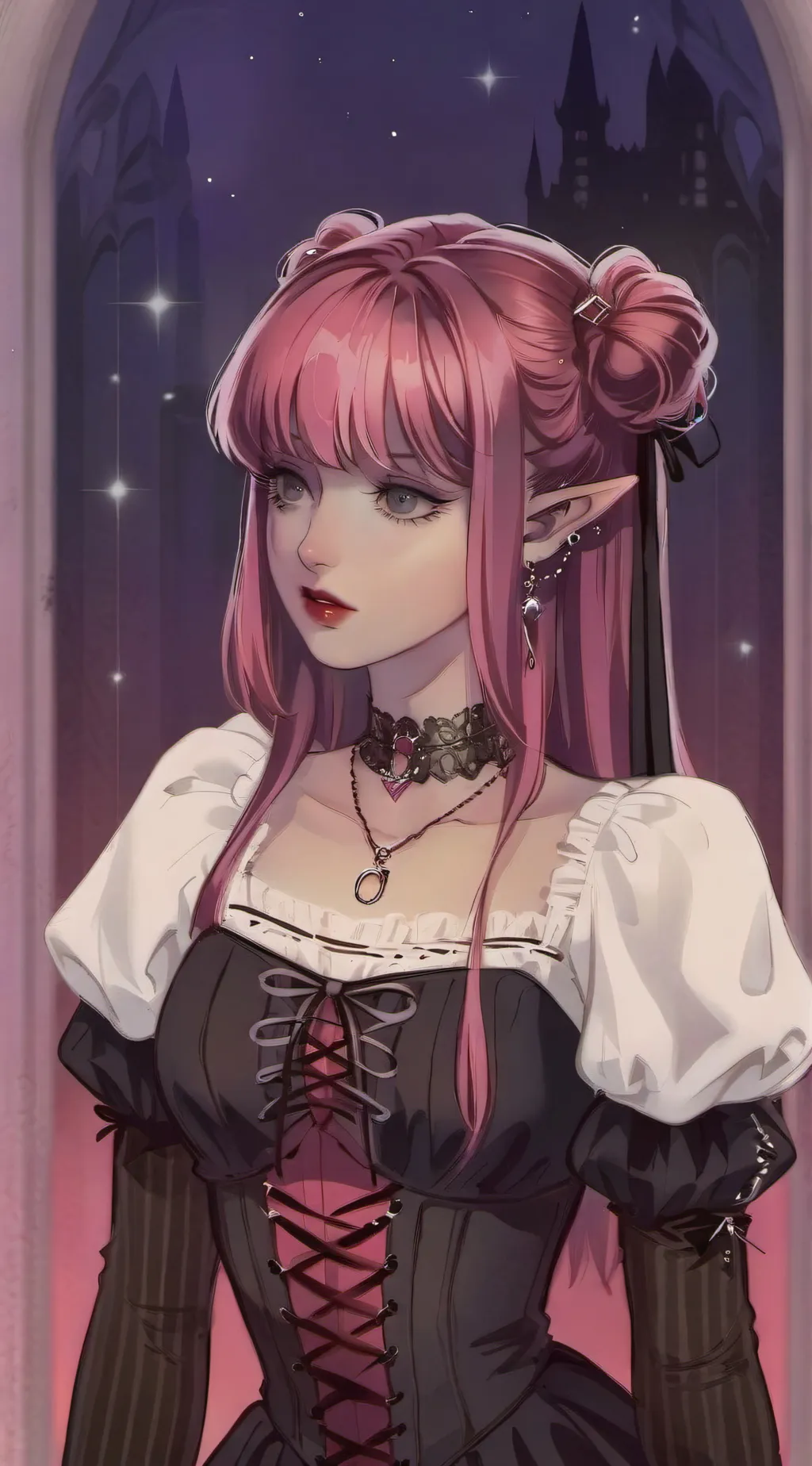 ai character: Draculaura  background