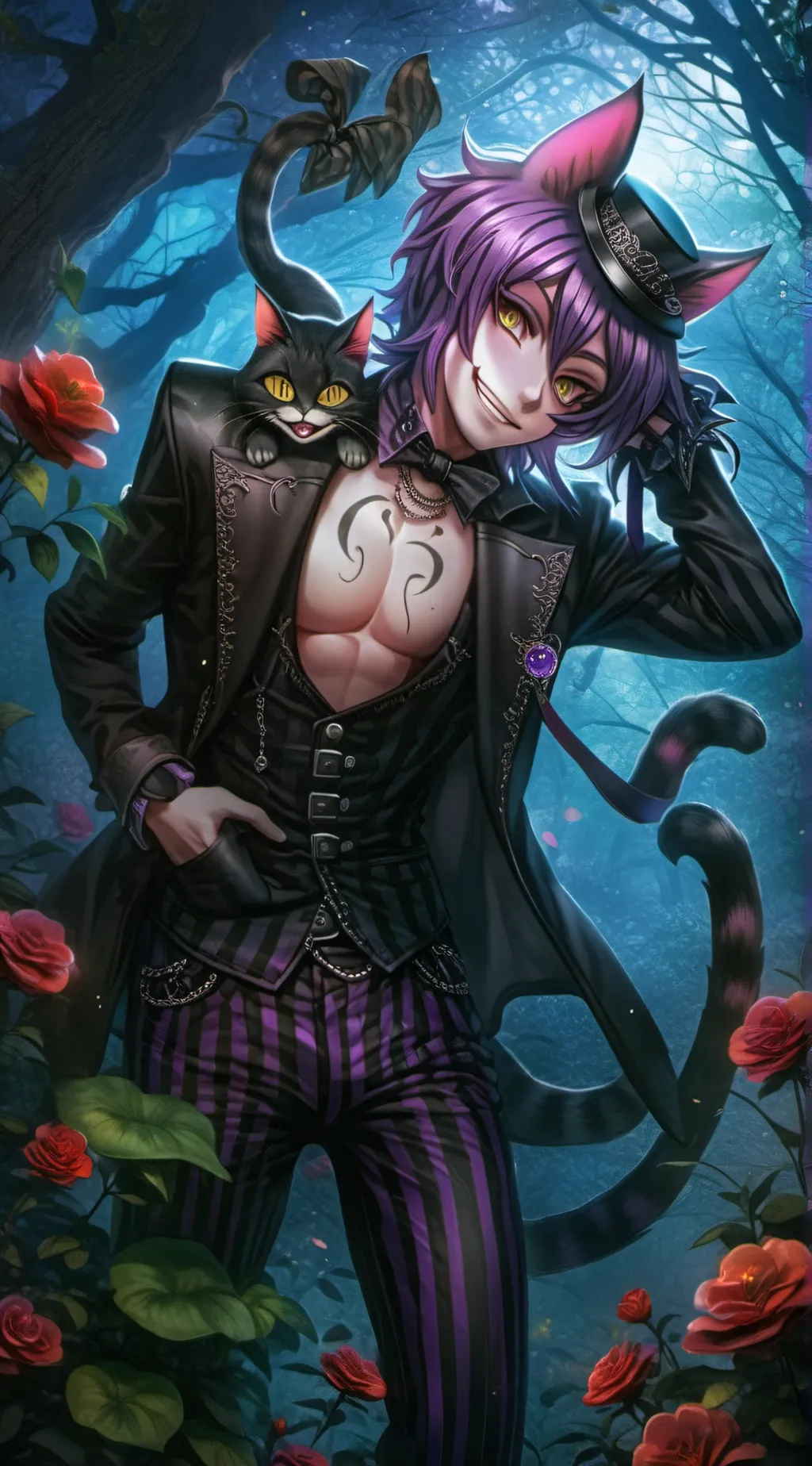 ai character: Cheshire Cat: Rome background