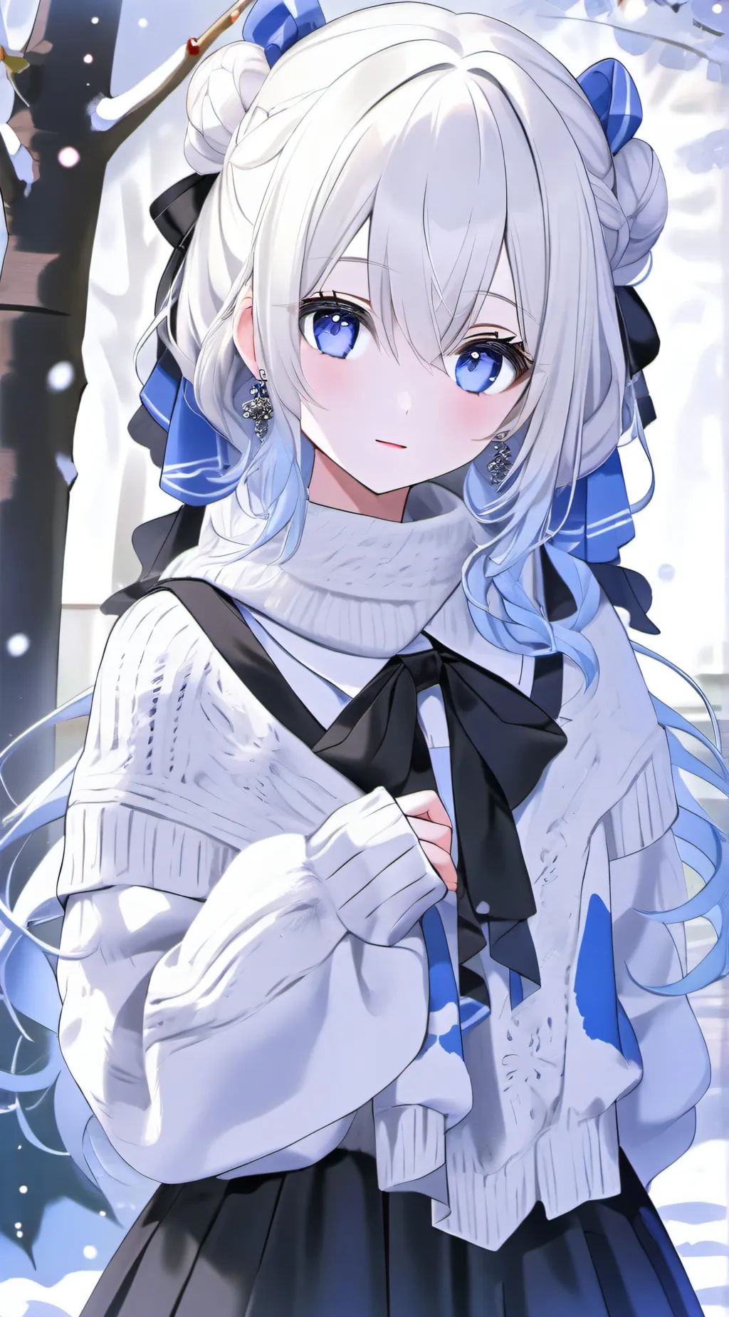 ai character: snow background