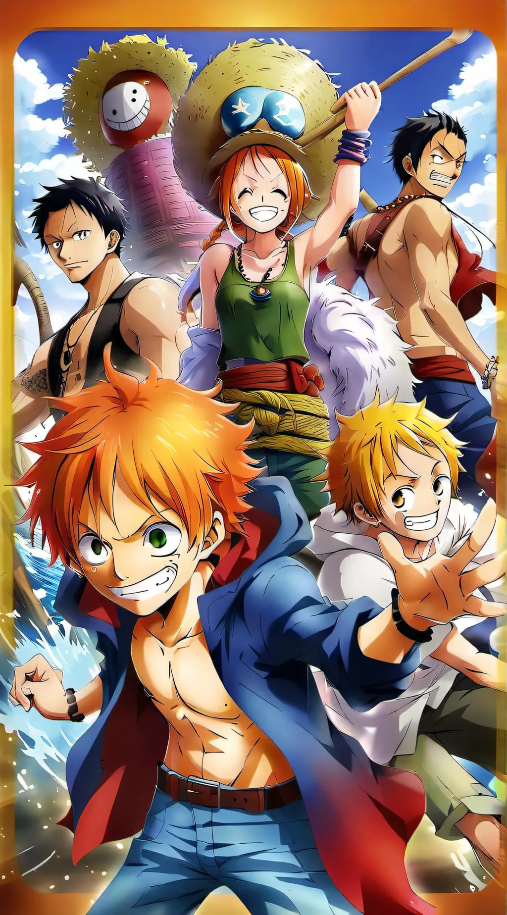 ai character: straw hats☠️ background