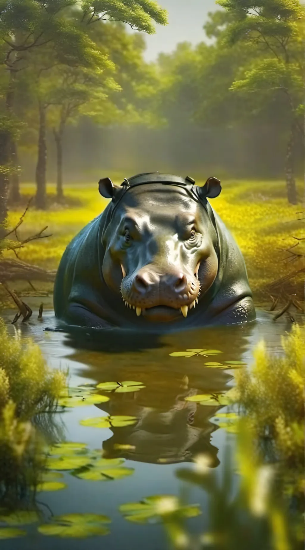 ai character: Hippo  background