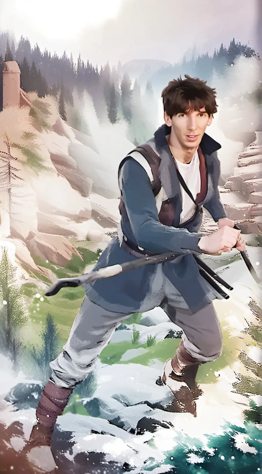ai character: flamingo background