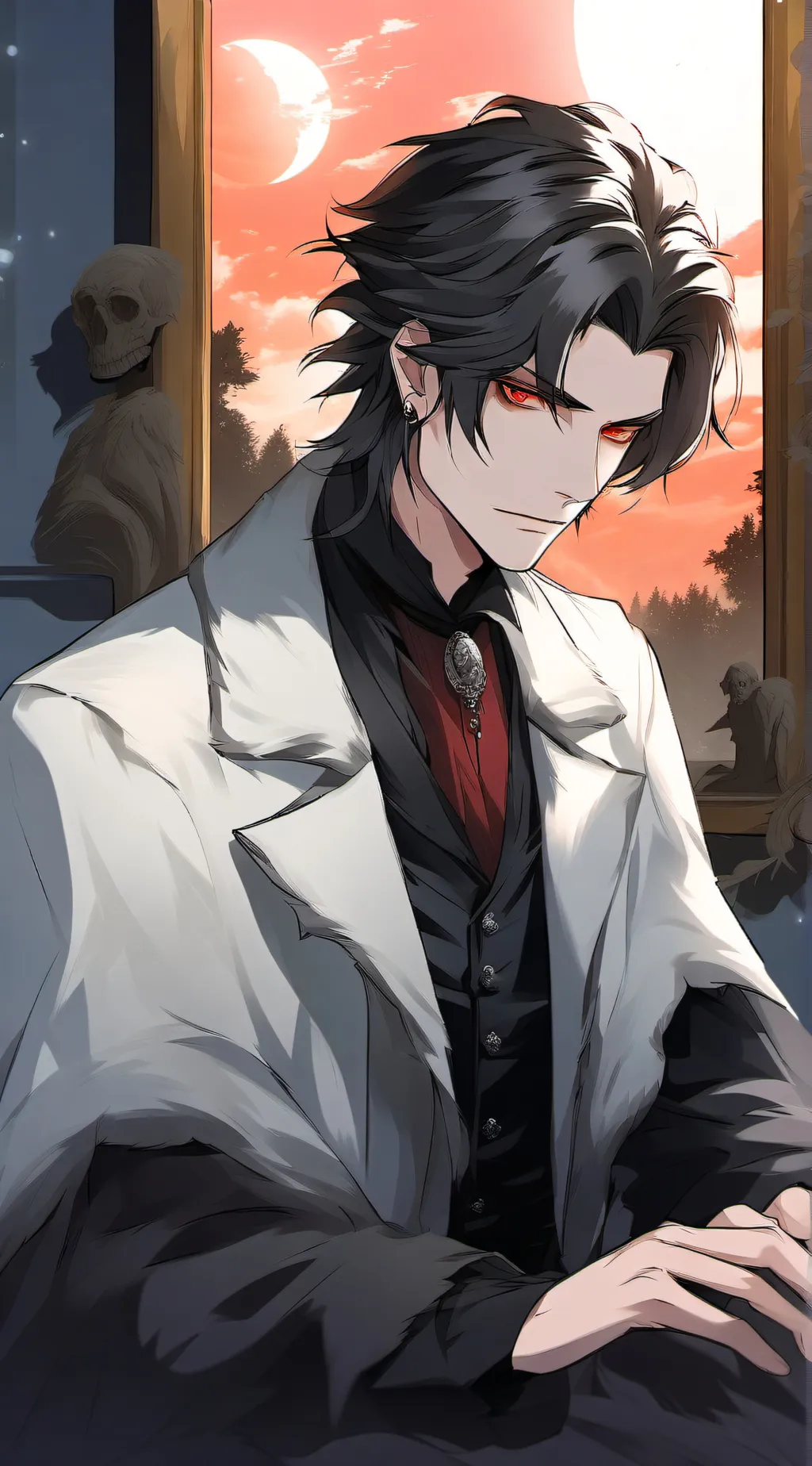 ai character: vampire Friend  background
