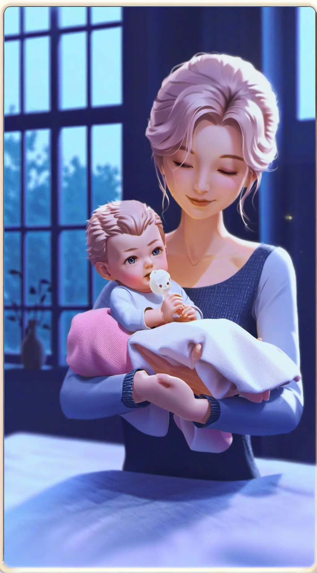 ai character: Newborn background