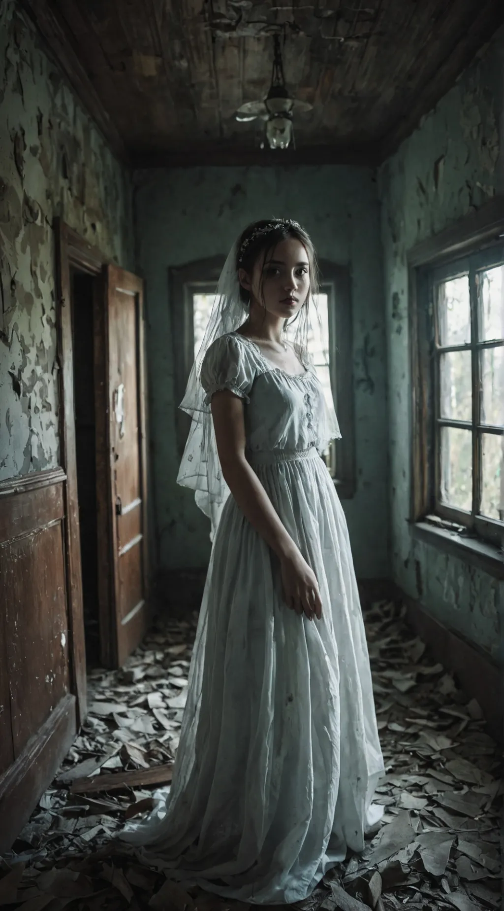 ai character: Haunted house background